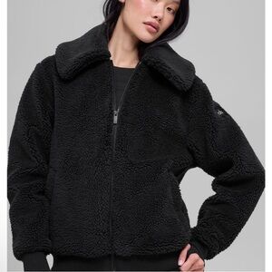Alo Yoga Black Sherpa Zip Jacket Size M
